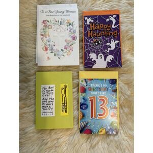 Lot of 4 Greeting Cards Graduation Religious Graduate Halloween 13th Birthday